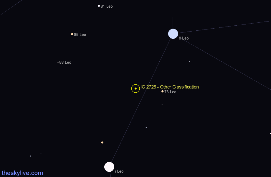 Finder chart IC 2726 - Other Classification in Leo star