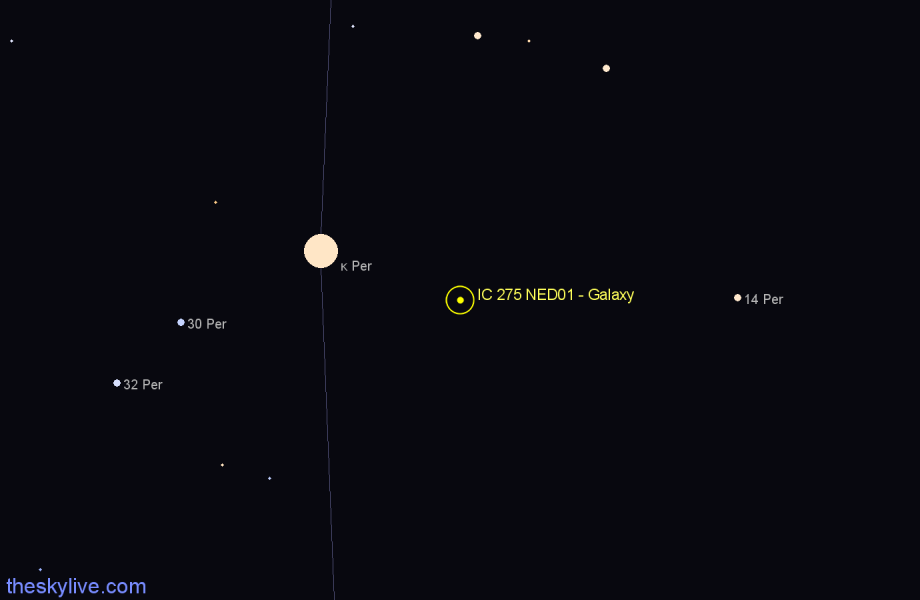 Finder chart IC 275 NED01 - Galaxy in Perseus star