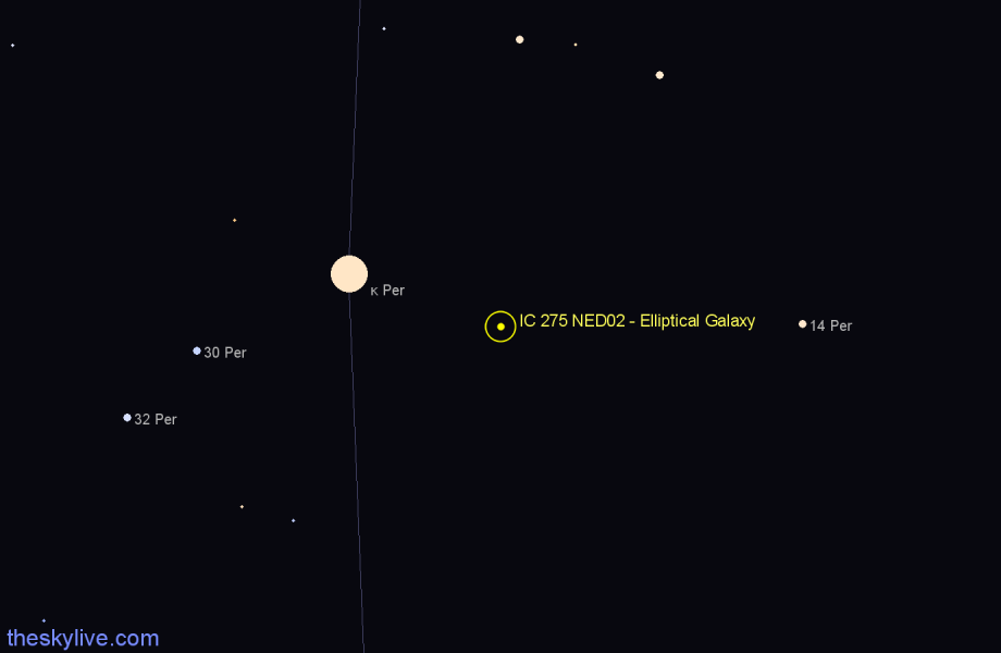 Finder chart IC 275 NED02 - Elliptical Galaxy in Perseus star