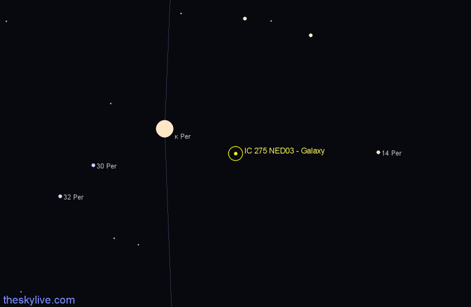 Finder chart IC 275 NED03 - Galaxy in Perseus star