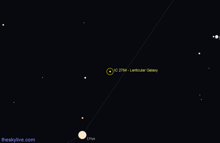 Finder chart IC 2764 - Lenticular Galaxy in Hydra star