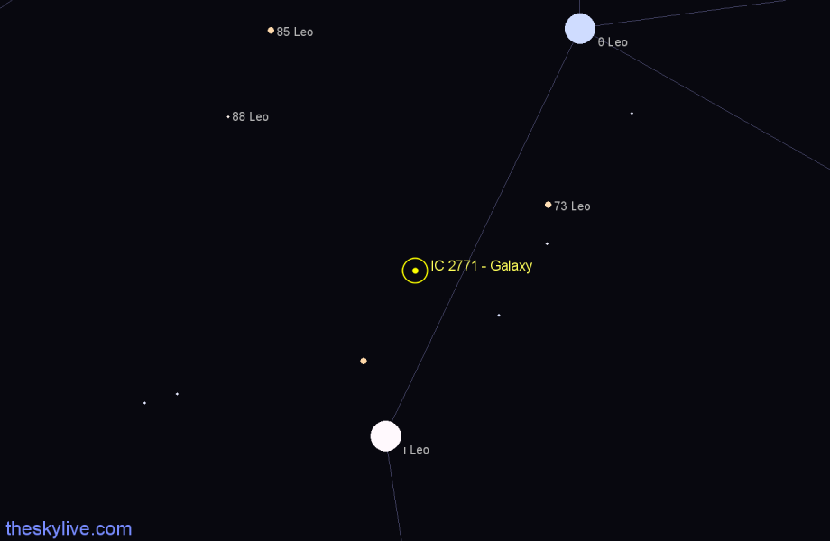 Finder chart IC 2771 - Galaxy in Leo star