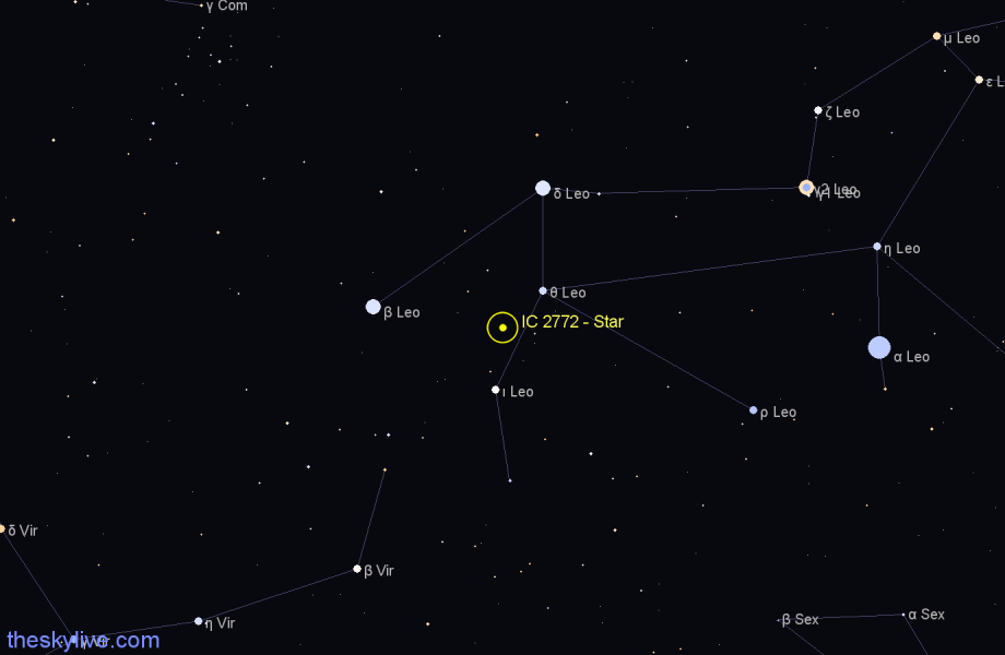 Finder chart IC 2772 - Star in Leo star