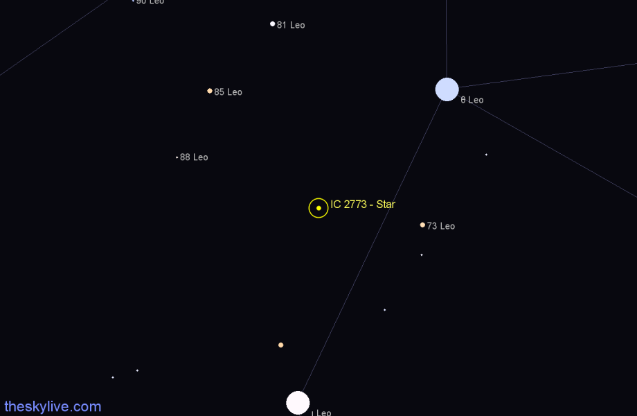 Finder chart IC 2773 - Star in Leo star