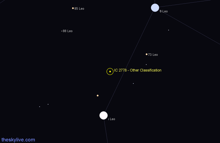 Finder chart IC 2778 - Other Classification in Leo star