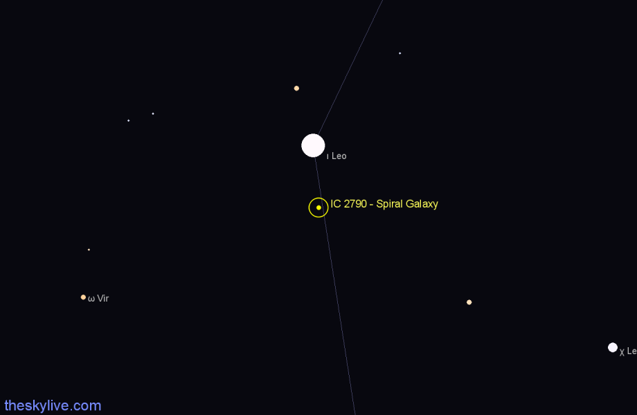 Finder chart IC 2790 - Spiral Galaxy in Leo star