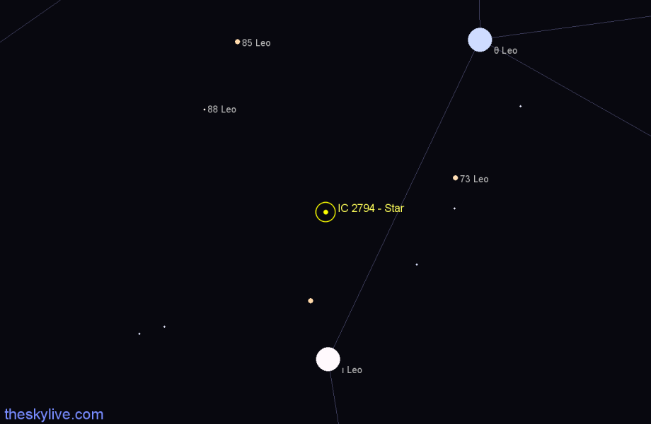 Finder chart IC 2794 - Star in Leo star