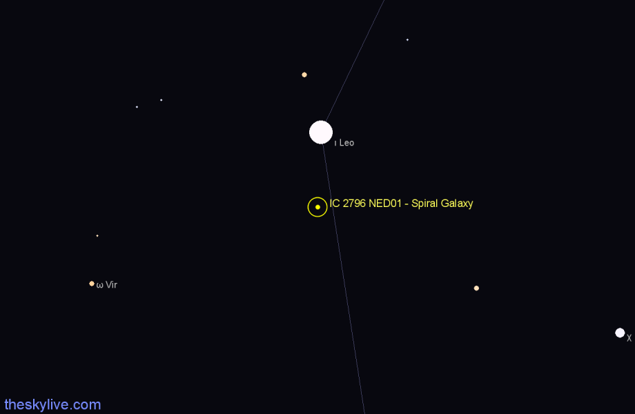 Finder chart IC 2796 NED01 - Spiral Galaxy in Leo star