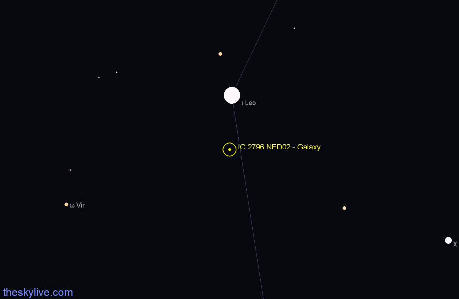 Finder chart IC 2796 NED02 - Galaxy in Leo star