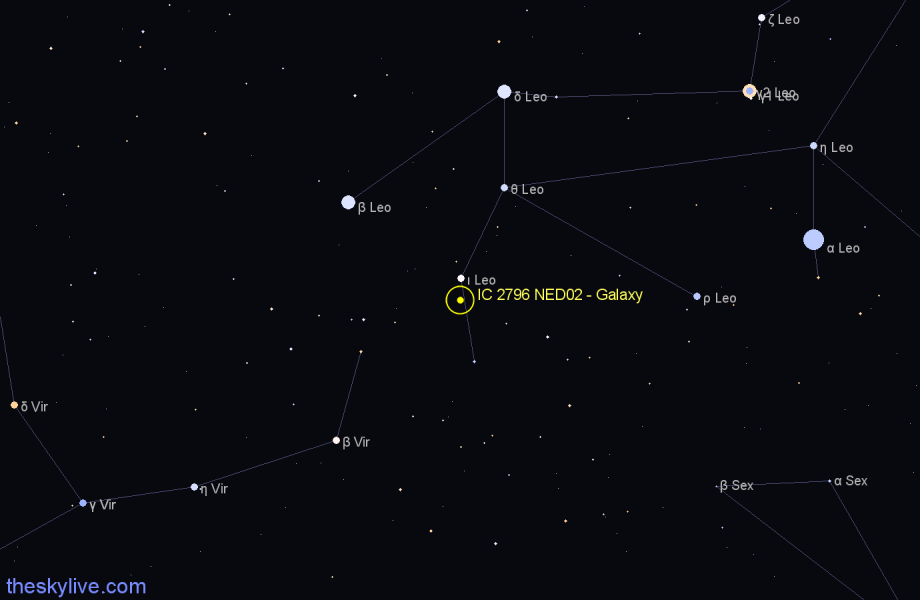 Finder chart IC 2796 NED02 - Galaxy in Leo star