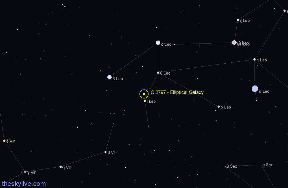 Finder chart IC 2797 - Elliptical Galaxy in Leo star