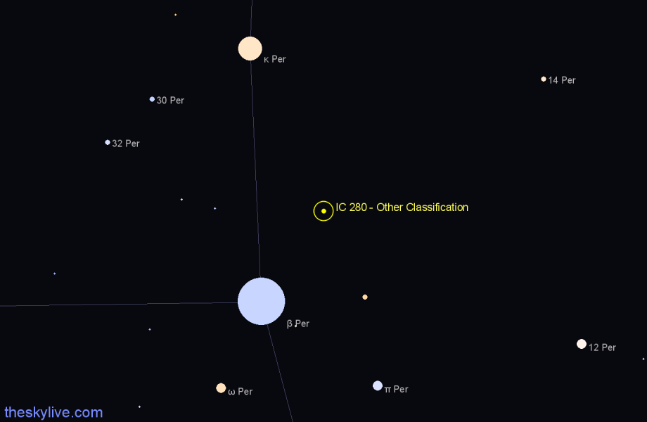 Finder chart IC 280 - Other Classification in Perseus star