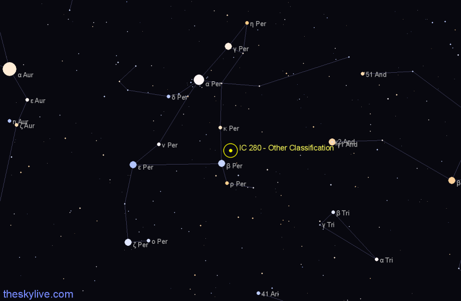 Finder chart IC 280 - Other Classification in Perseus star