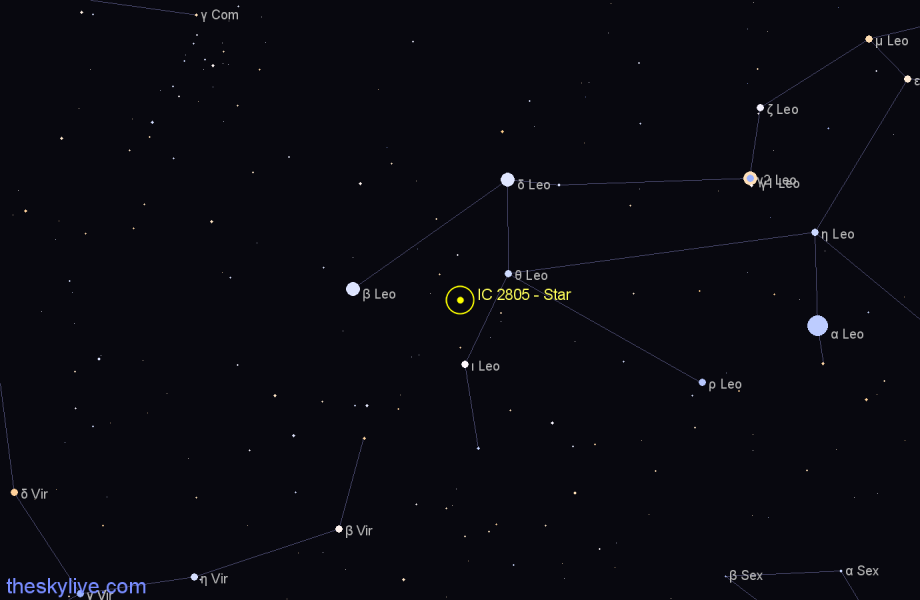 Finder chart IC 2805 - Star in Leo star