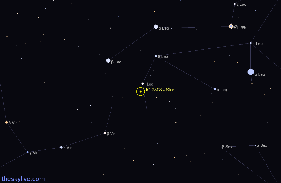 Finder chart IC 2808 - Star in Leo star