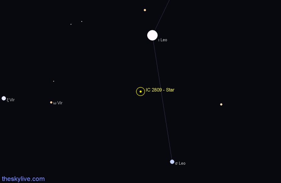 Finder chart IC 2809 - Star in Leo star