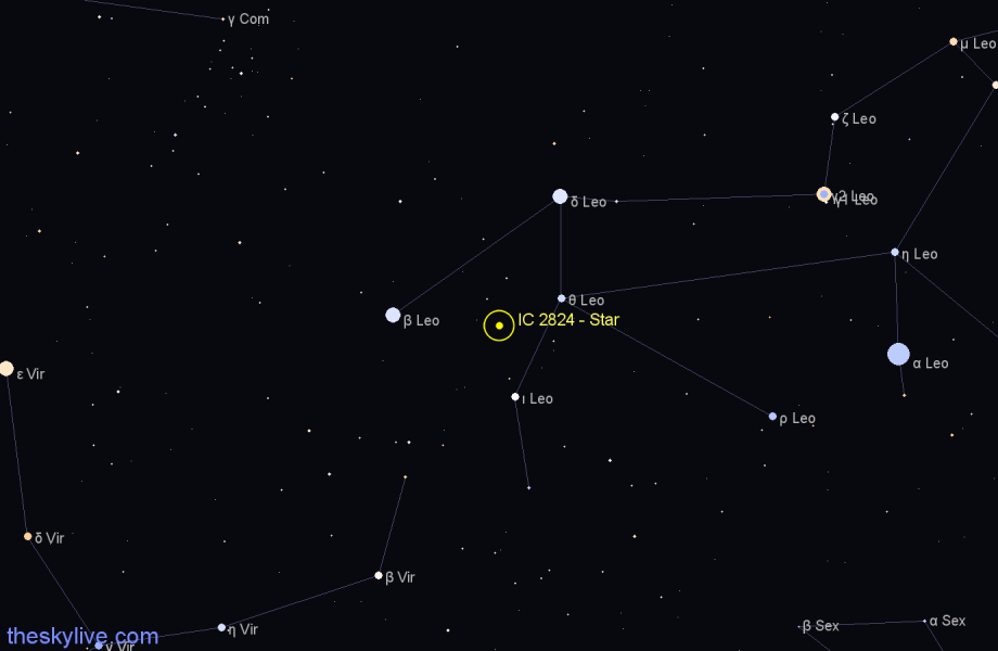 Finder chart IC 2824 - Star in Leo star