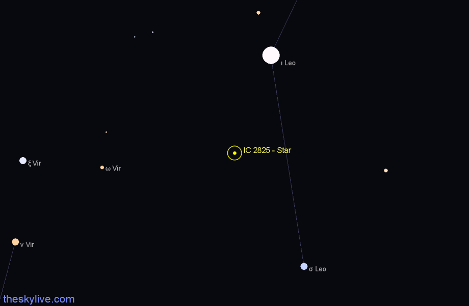 Finder chart IC 2825 - Star in Leo star