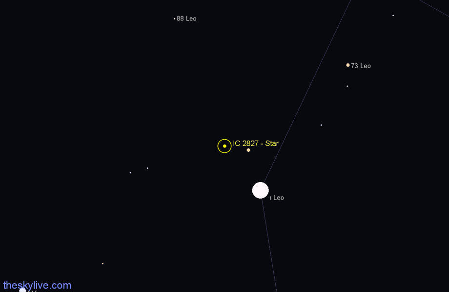 Finder chart IC 2827 - Star in Leo star