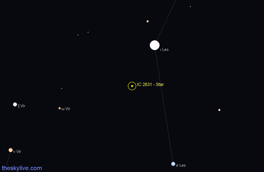 Finder chart IC 2831 - Star in Leo star