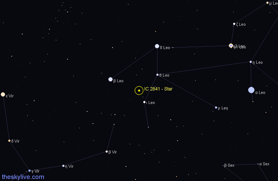 Finder chart IC 2841 - Star in Leo star