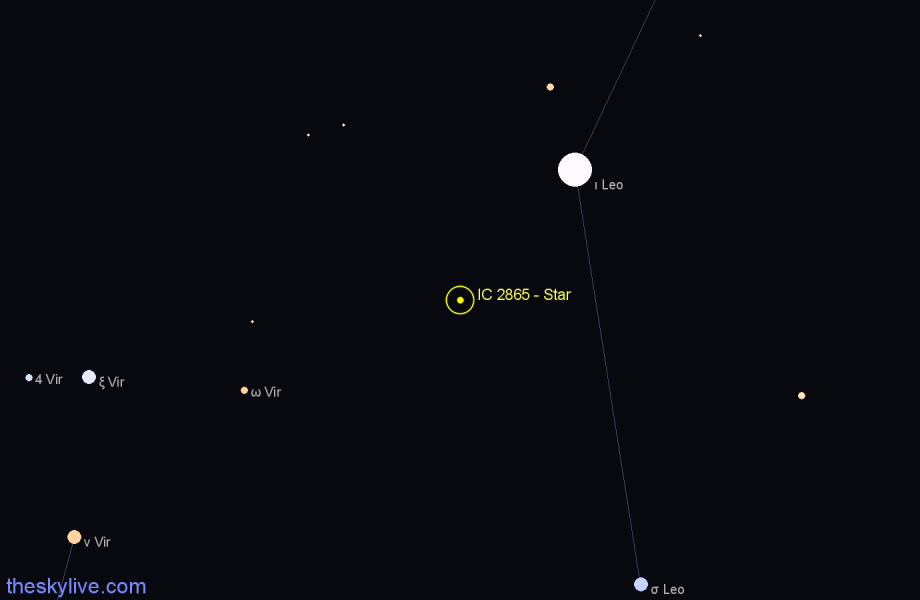 Finder chart IC 2865 - Star in Leo star