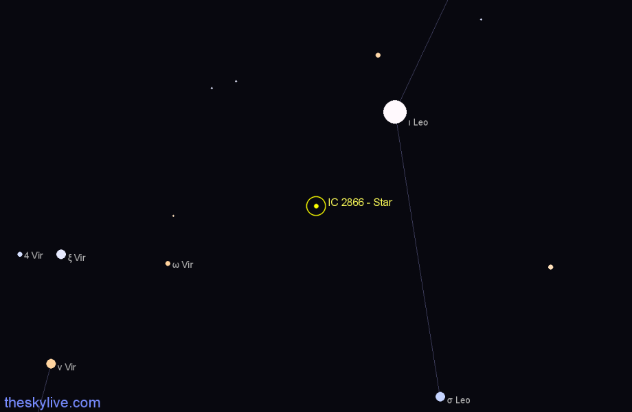 Finder chart IC 2866 - Star in Leo star