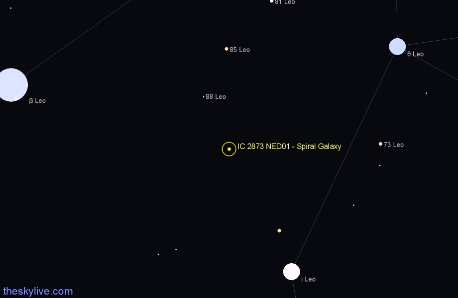 Finder chart IC 2873 NED01 - Spiral Galaxy in Leo star