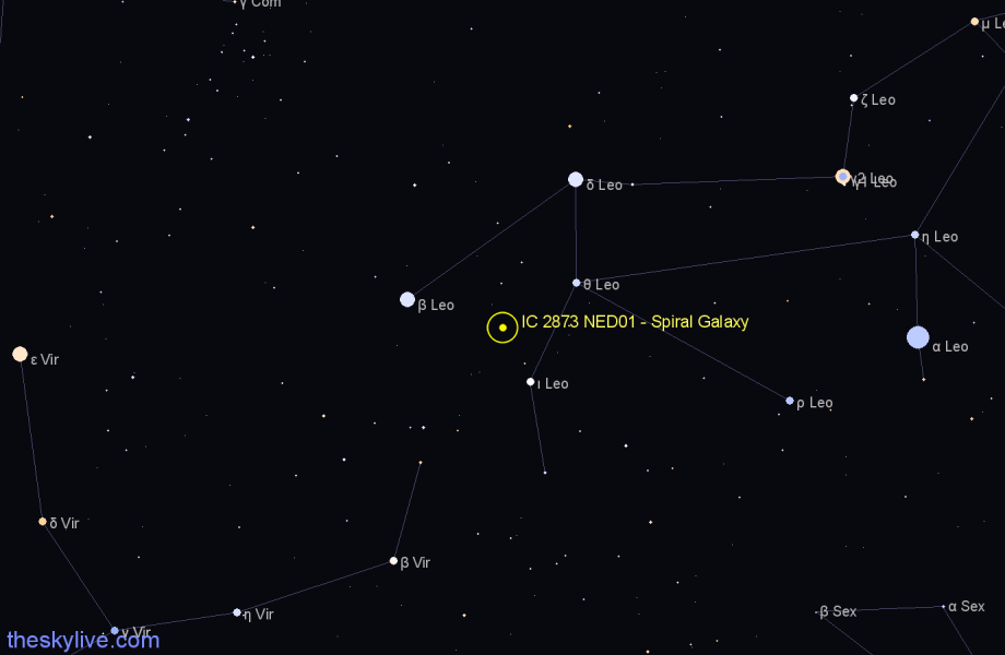 Finder chart IC 2873 NED01 - Spiral Galaxy in Leo star