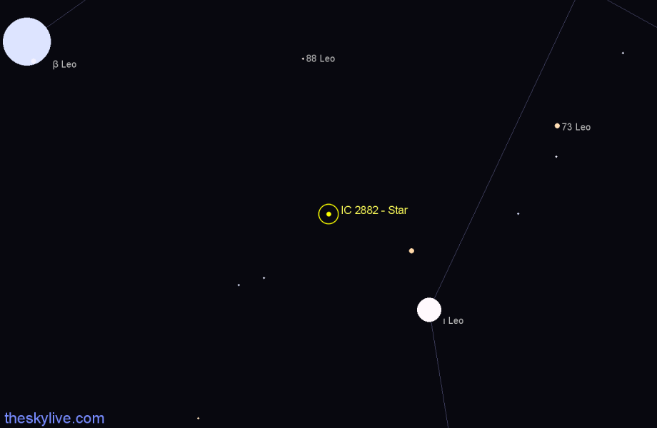 Finder chart IC 2882 - Star in Leo star
