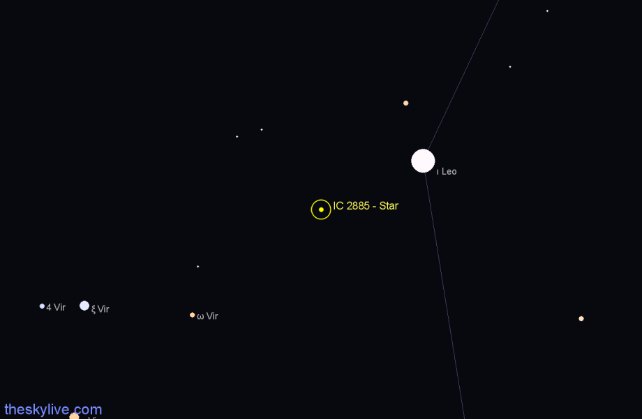 Finder chart IC 2885 - Star in Leo star
