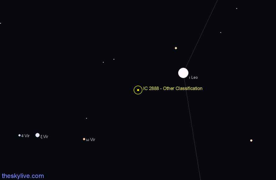 Finder chart IC 2888 - Other Classification in Leo star