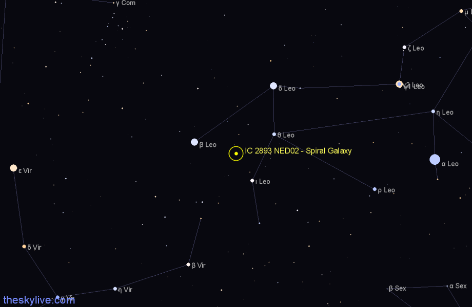 Finder chart IC 2893 NED02 - Spiral Galaxy in Leo star