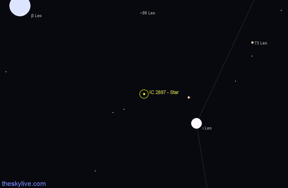 Finder chart IC 2897 - Star in Leo star