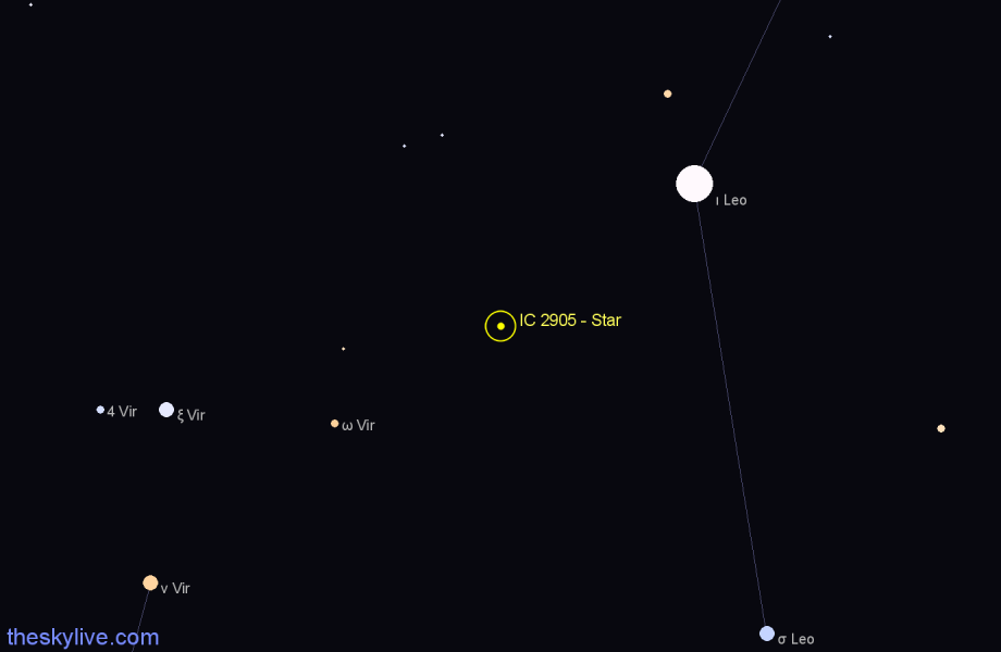 Finder chart IC 2905 - Star in Leo star