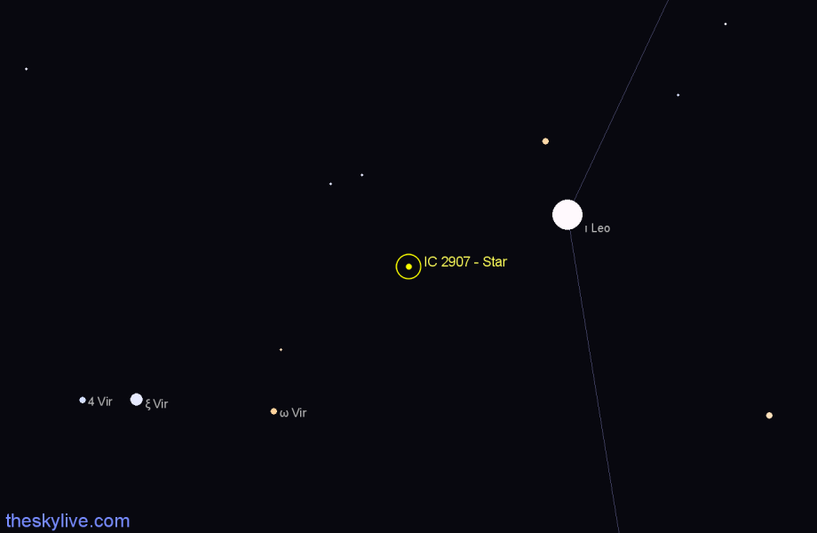 Finder chart IC 2907 - Star in Leo star