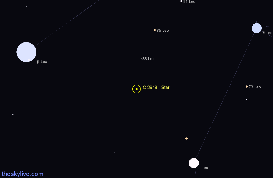 Finder chart IC 2918 - Star in Leo star