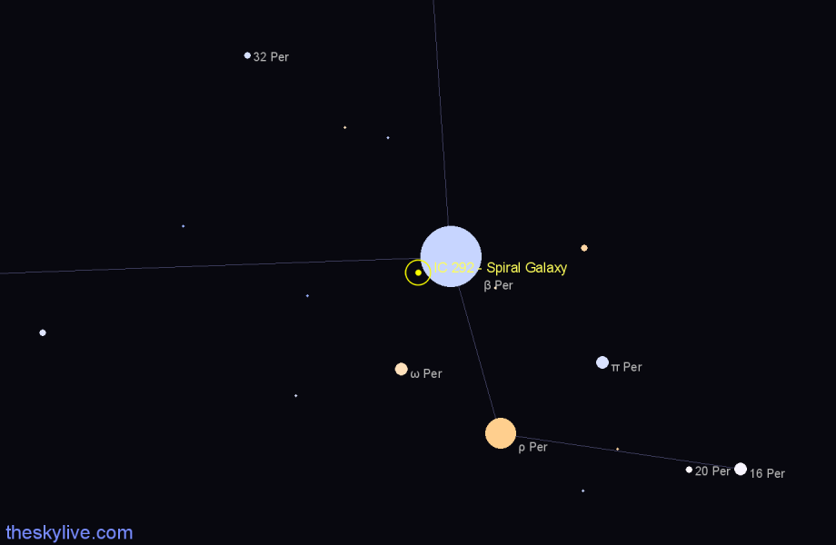 Finder chart IC 292 - Spiral Galaxy in Perseus star