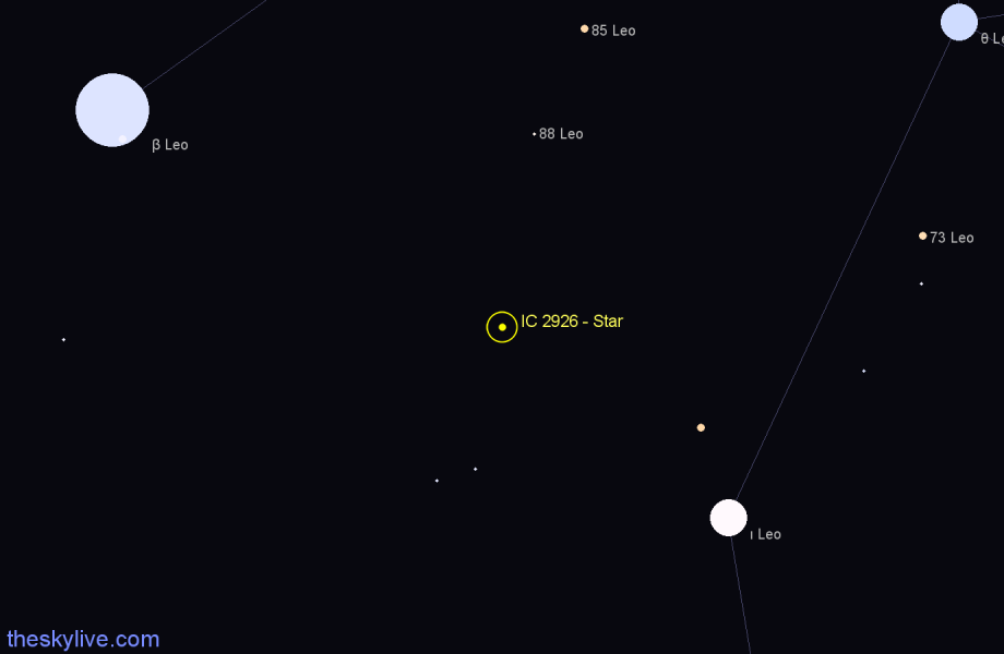 Finder chart IC 2926 - Star in Leo star