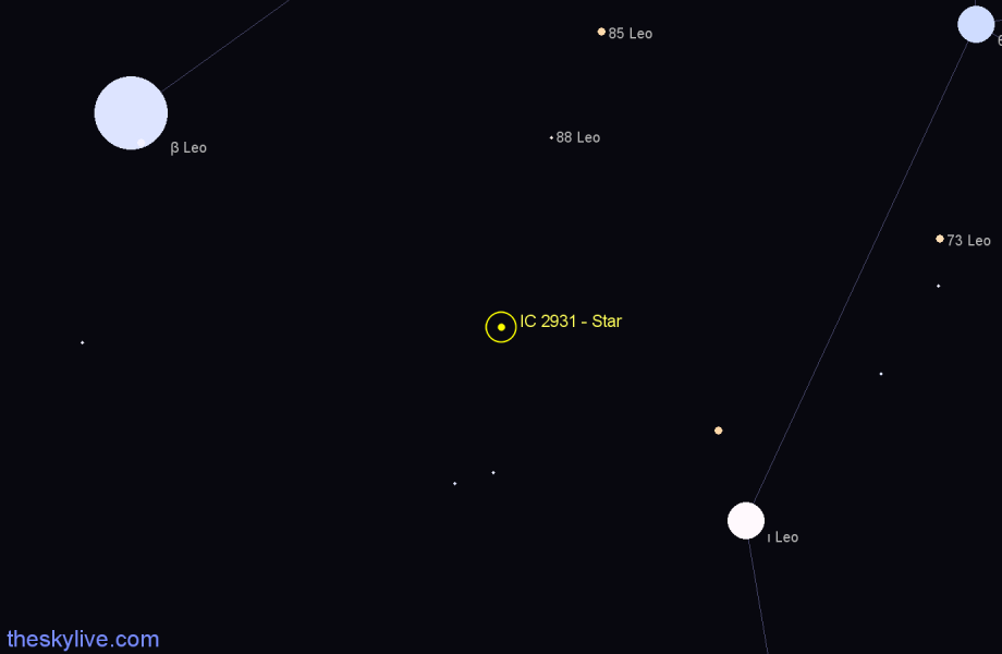 Finder chart IC 2931 - Star in Leo star