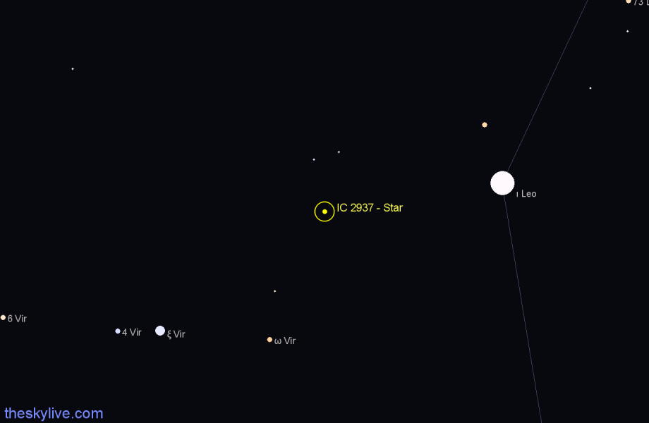 Finder chart IC 2937 - Star in Leo star