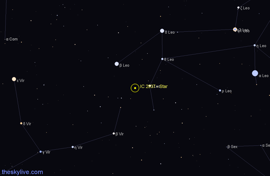 Finder chart IC 2937 - Star in Leo star