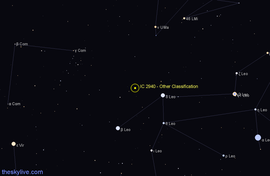 Finder chart IC 2940 - Other Classification in Leo star