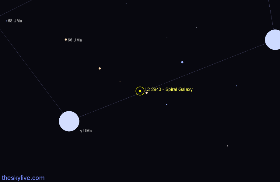 Finder chart IC 2943 - Spiral Galaxy in Ursa Major star