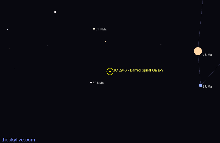 Finder chart IC 2946 - Barred Spiral Galaxy in Ursa Major star