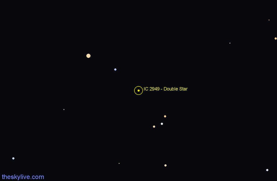 Finder chart IC 2949 - Double Star in Centaurus star