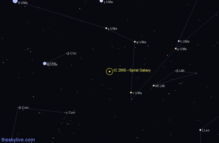 Finder chart IC 2950 - Spiral Galaxy in Ursa Major star