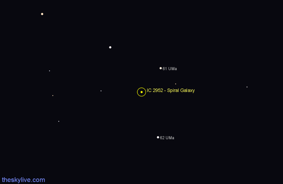 Finder chart IC 2952 - Spiral Galaxy in Ursa Major star