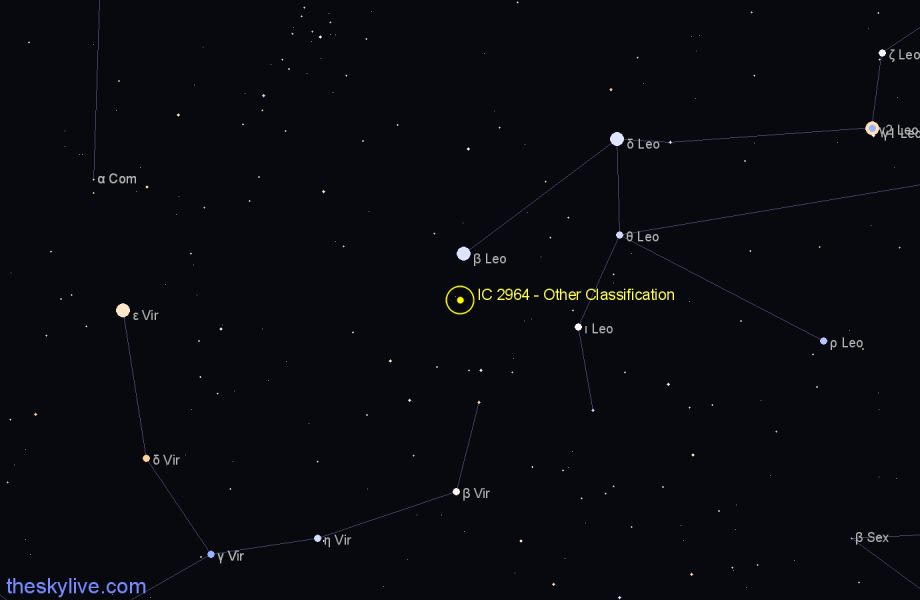 Finder chart IC 2964 - Other Classification in Leo star