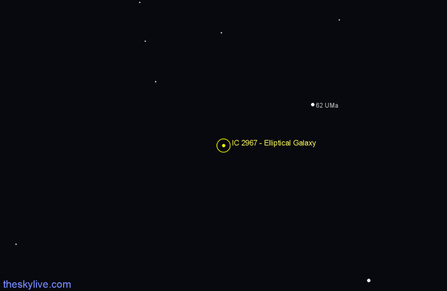Finder chart IC 2967 - Elliptical Galaxy in Ursa Major star